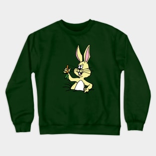 Yellow Rabbit with Carrot Crewneck Sweatshirt